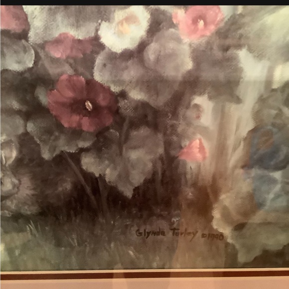 - Limited Edition Framed Glynda Turley Print “Hollyhocks II” - Picture 2 of 3